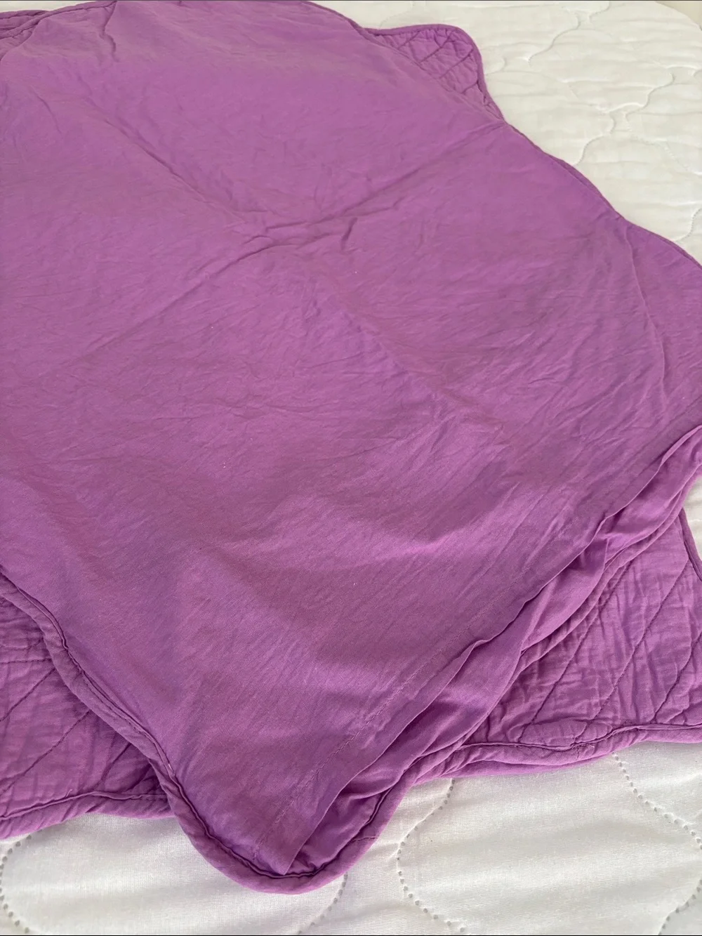 2 Isaac Mizrahi Cotton Quilted Pillow Shams Envelope back Lilac Purple Pair
